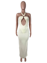 Women's Halter Cutout Maxi Evening Dress