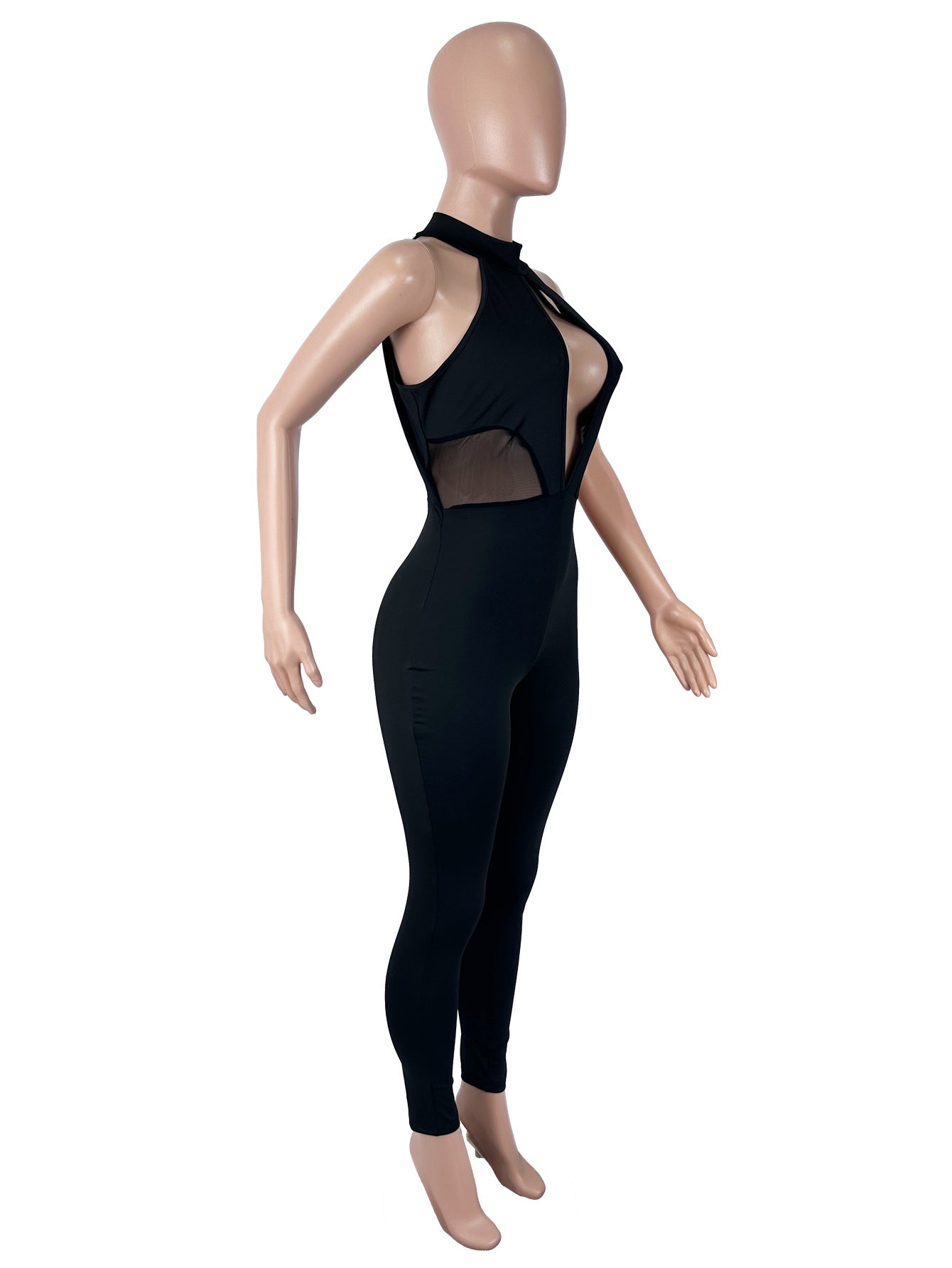 Women's Halter Cutout Bodycon Jumpsuit