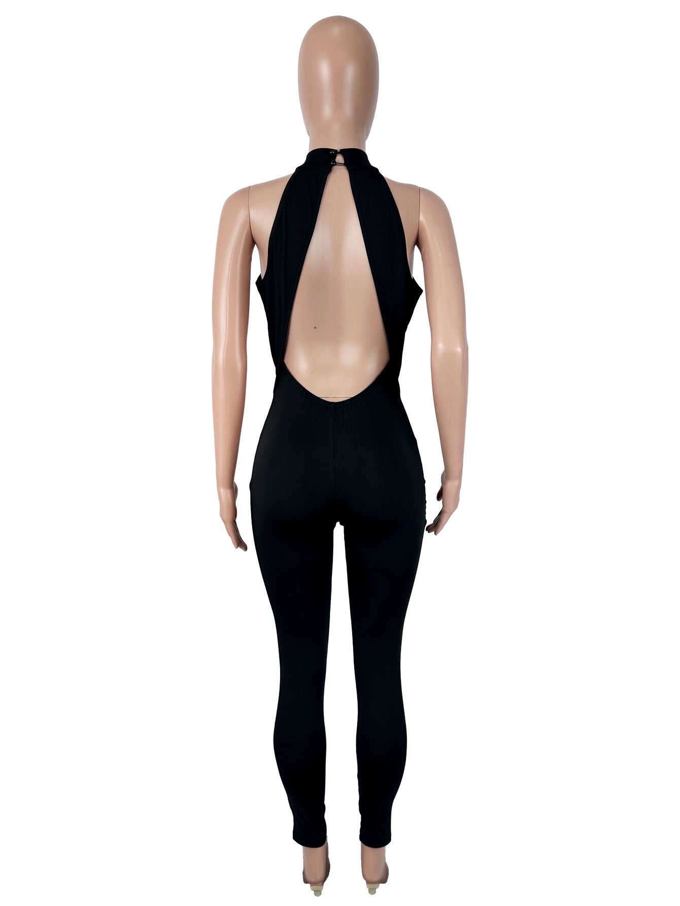 Women's Halter Cutout Bodycon Jumpsuit
