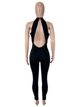 Women's Halter Cutout Bodycon Jumpsuit