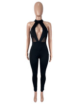 Women's Halter Cutout Bodycon Jumpsuit