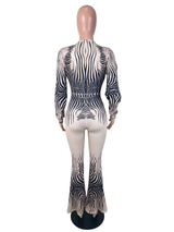 Women's Zebra Print Plunge Maxi Dress