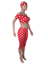 Women's Polka Dot Crop Top & Capri Leggings Set