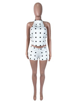 Women's Polka Dot Halter Top & Shorts Set