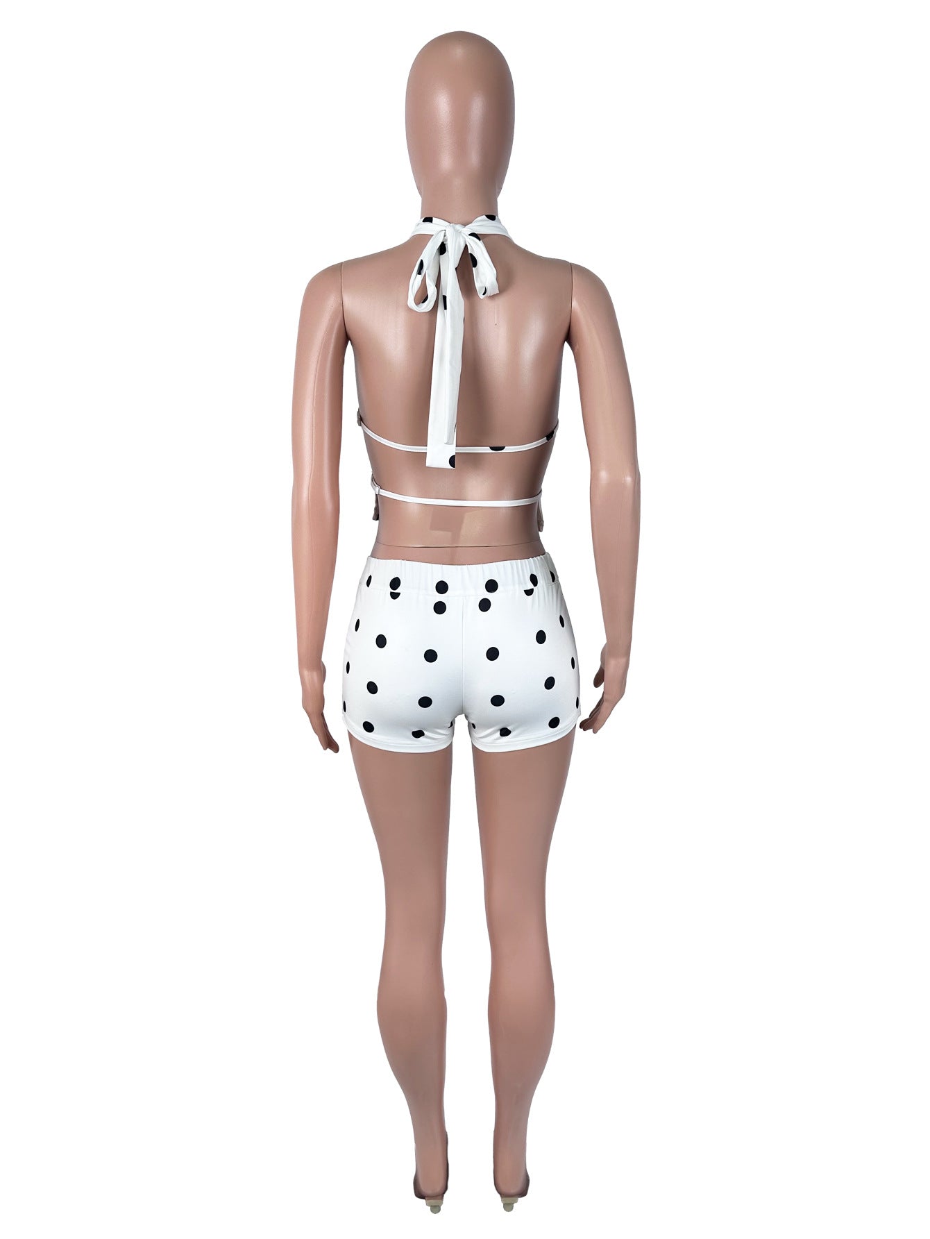 Women's Polka Dot Halter Top & Shorts Set
