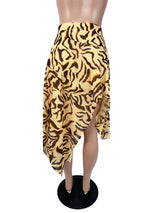 Women's Asymmetrical Animal Print Midi Skirt