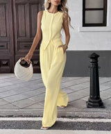Women's Sleeveless Top & Wide Leg Pants Set