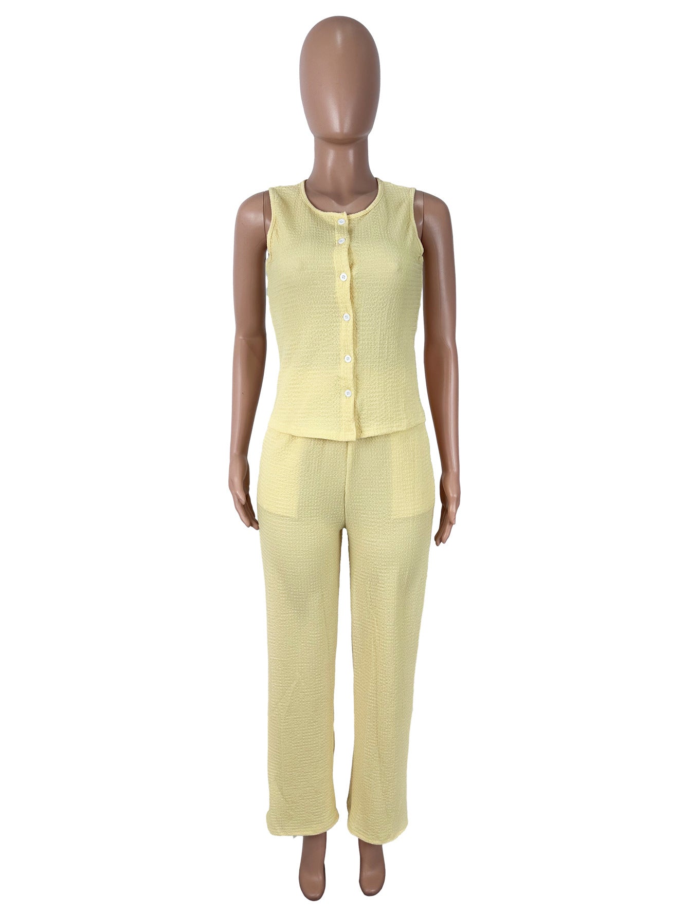 Women's Sleeveless Top & Wide Leg Pants Set