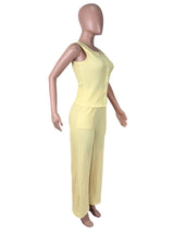 Women's Sleeveless Top & Wide Leg Pants Set