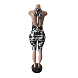 Women's Cow Print Halter Romper