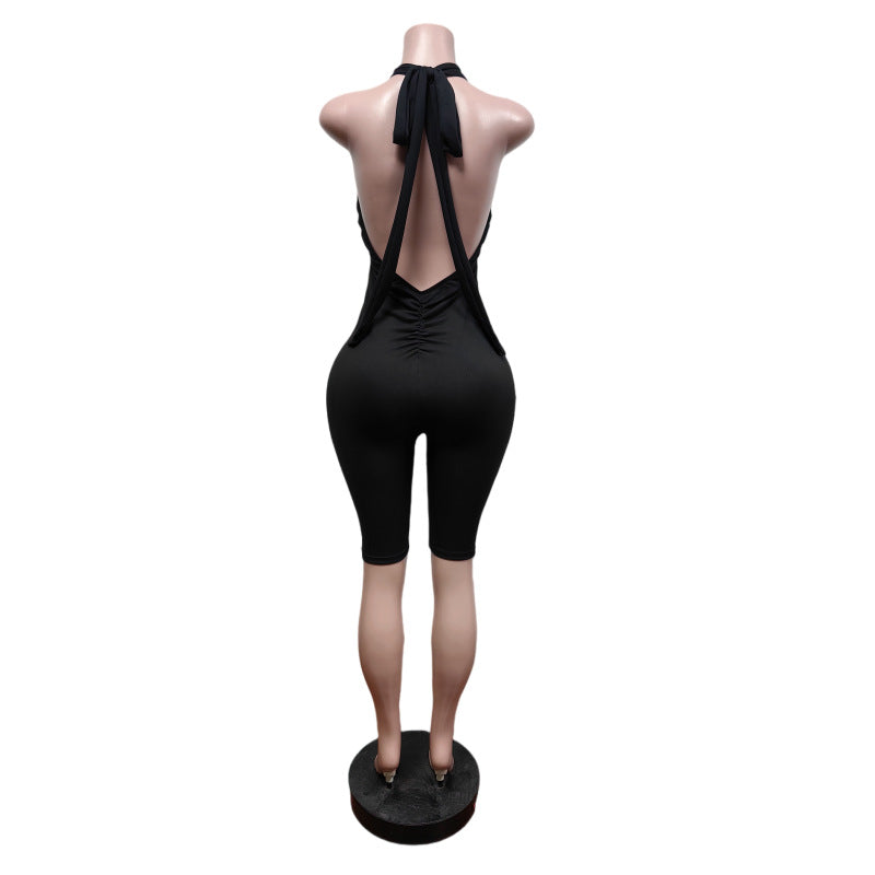 Women's Mock Neck Biker Romper