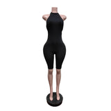 Women's Mock Neck Biker Romper