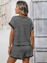 Women's Striped Lounge Shorts Set