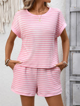 Women's Striped Lounge Shorts Set