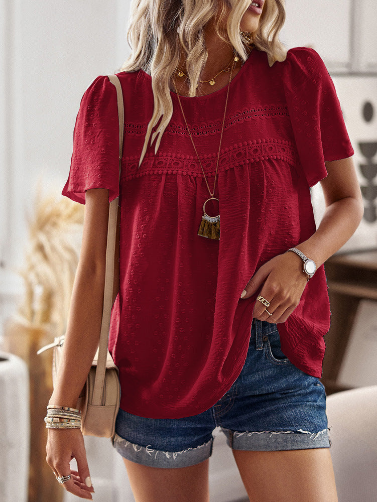 Women's Textured Babydoll Blouse