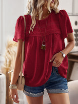 Women's Textured Babydoll Blouse