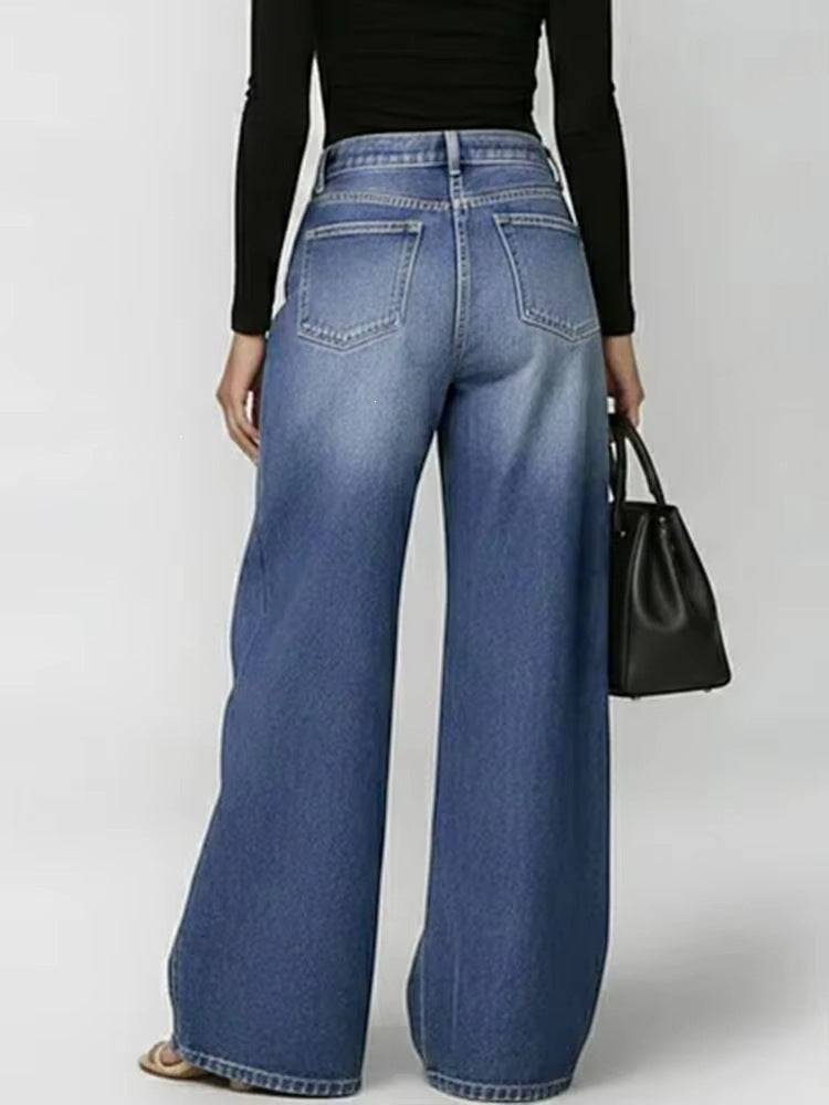 Women's High Waist Cutout Wide Leg Jeans