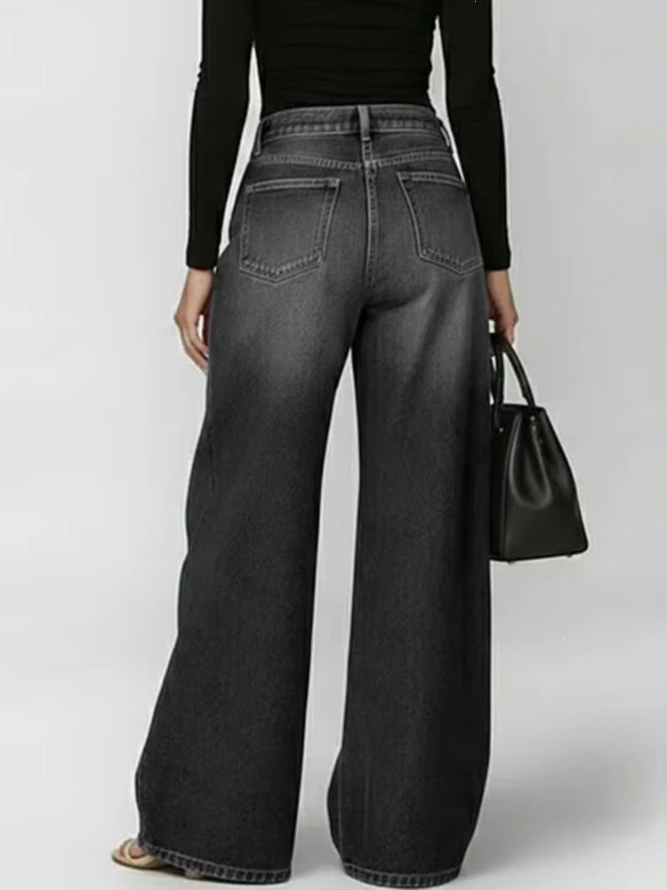 Women's High Waist Cutout Wide Leg Jeans