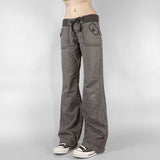 Women's Low Rise Wide Leg Cargo Pants