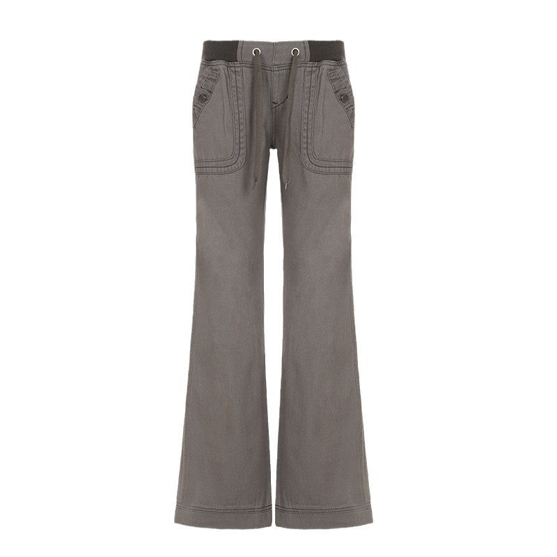 Women's Low Rise Wide Leg Cargo Pants