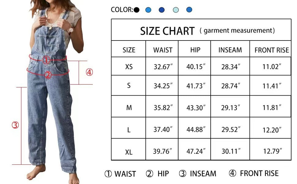 Women's Classic Denim Overalls