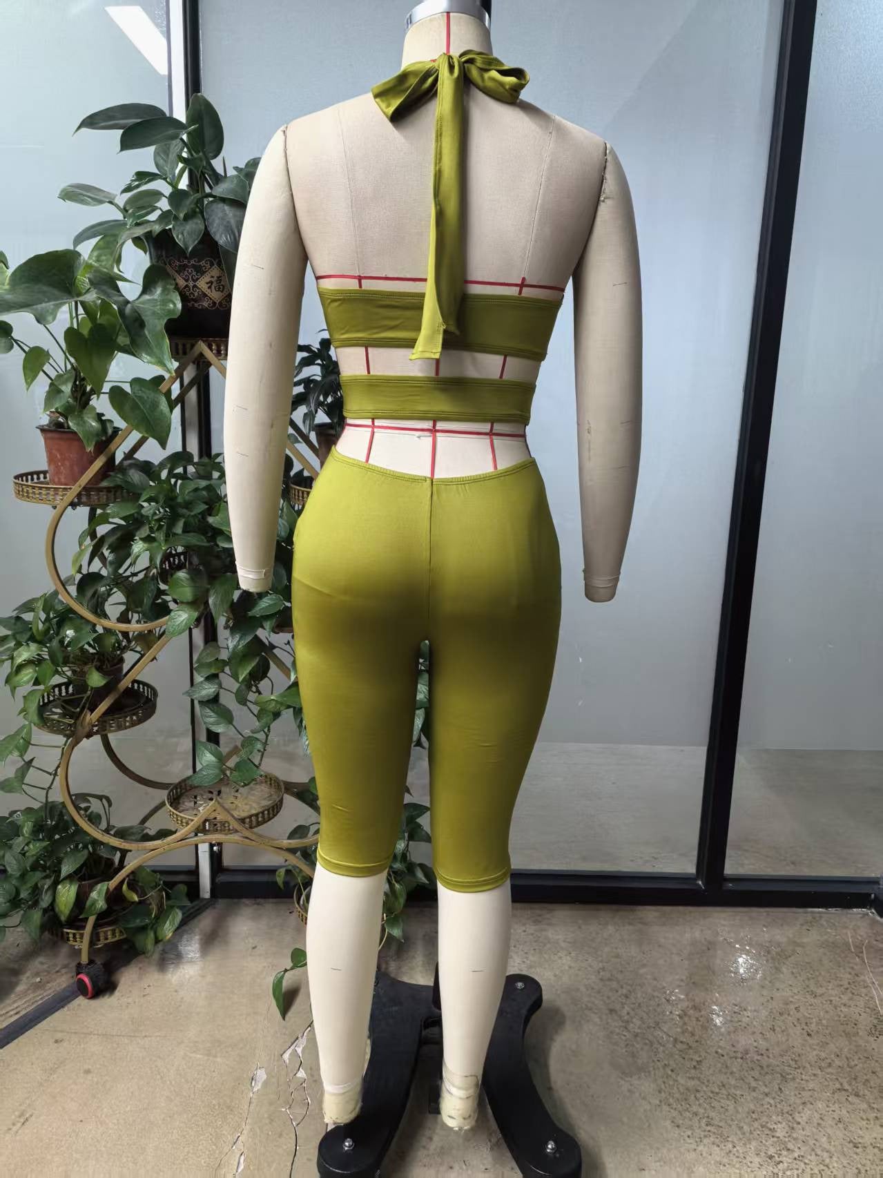 Women's Halter Cutout Bodycon Romper