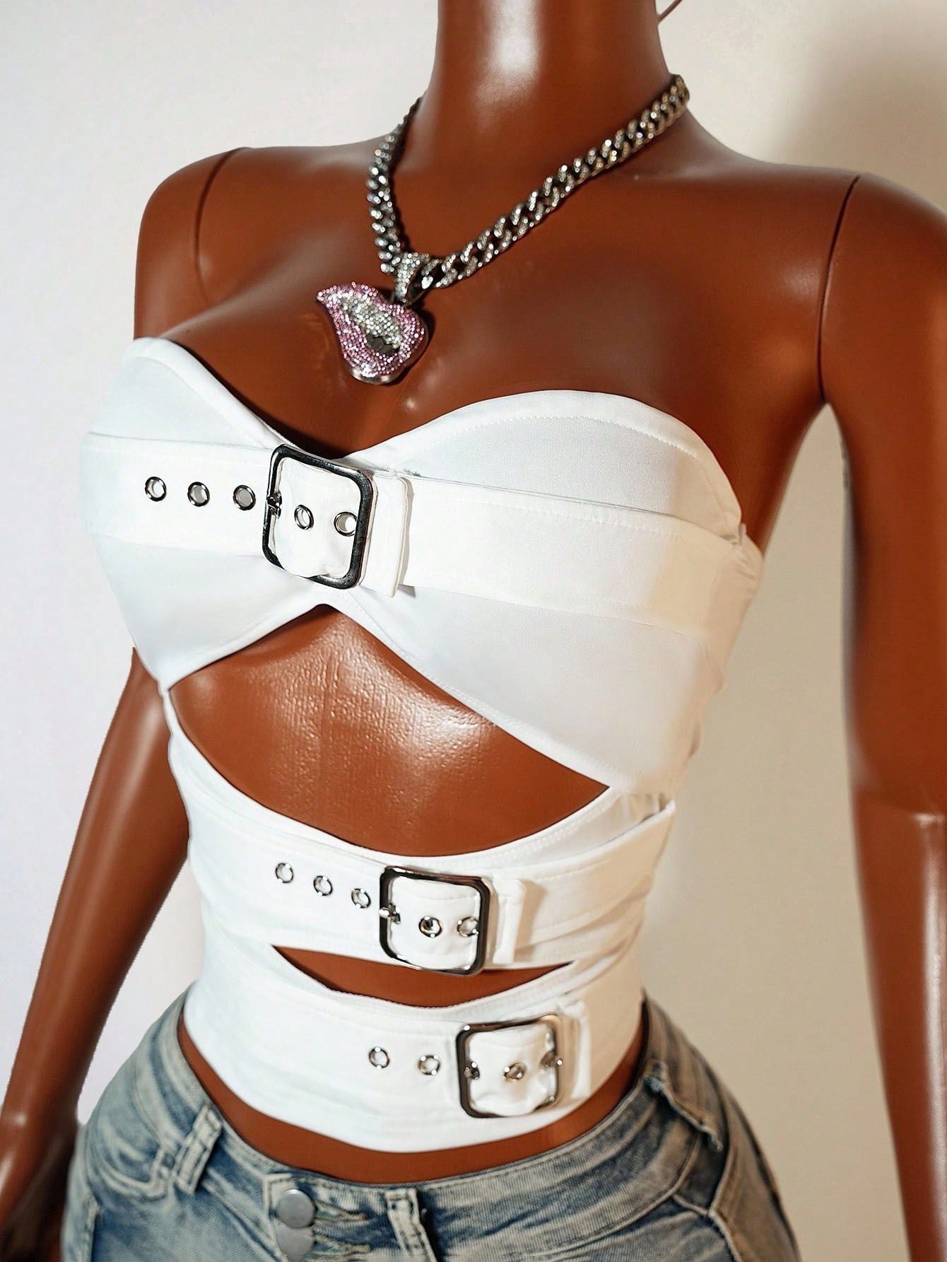 Women's Buckled Cutout Tube Top