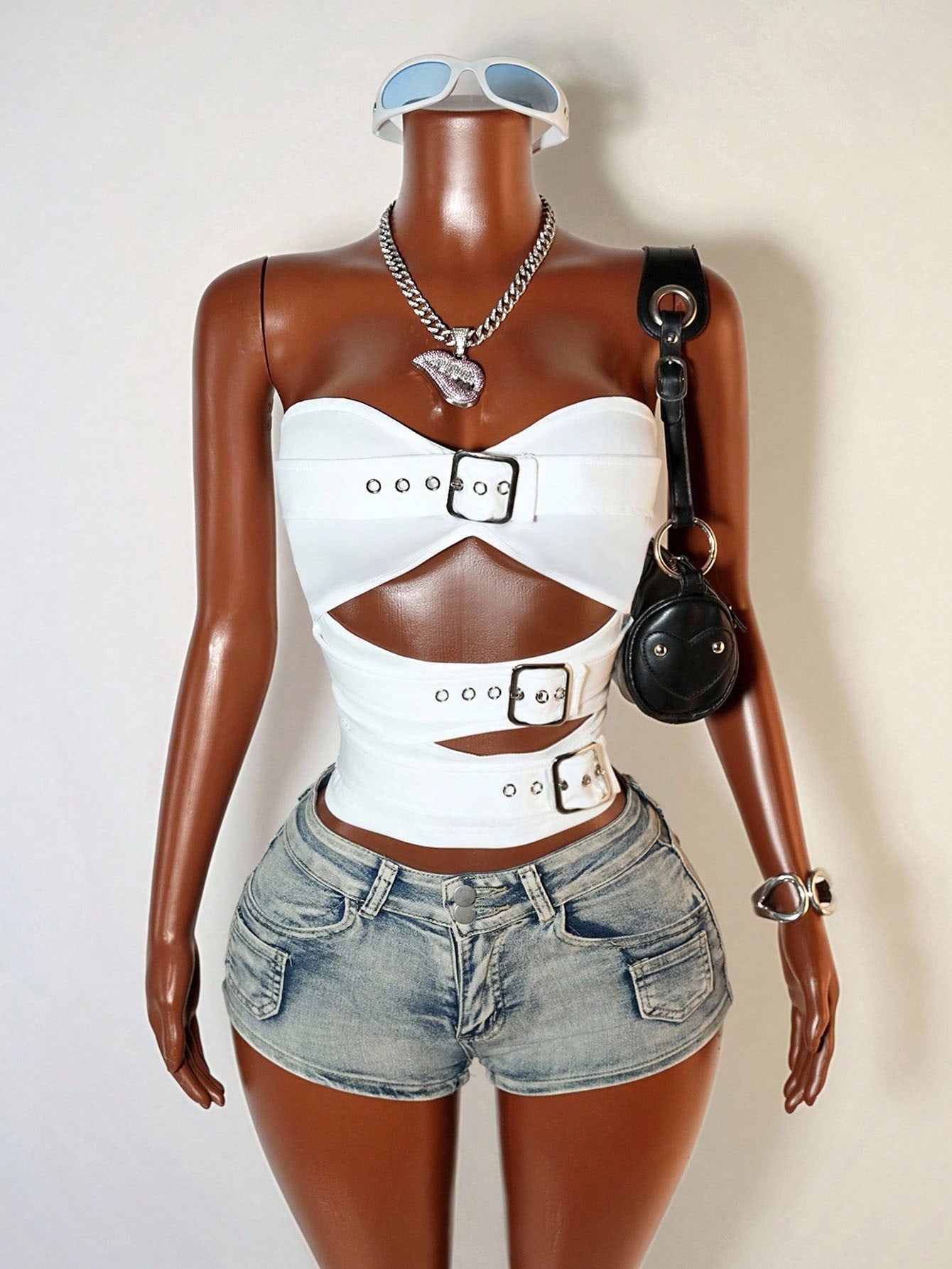 Women's Buckled Cutout Tube Top
