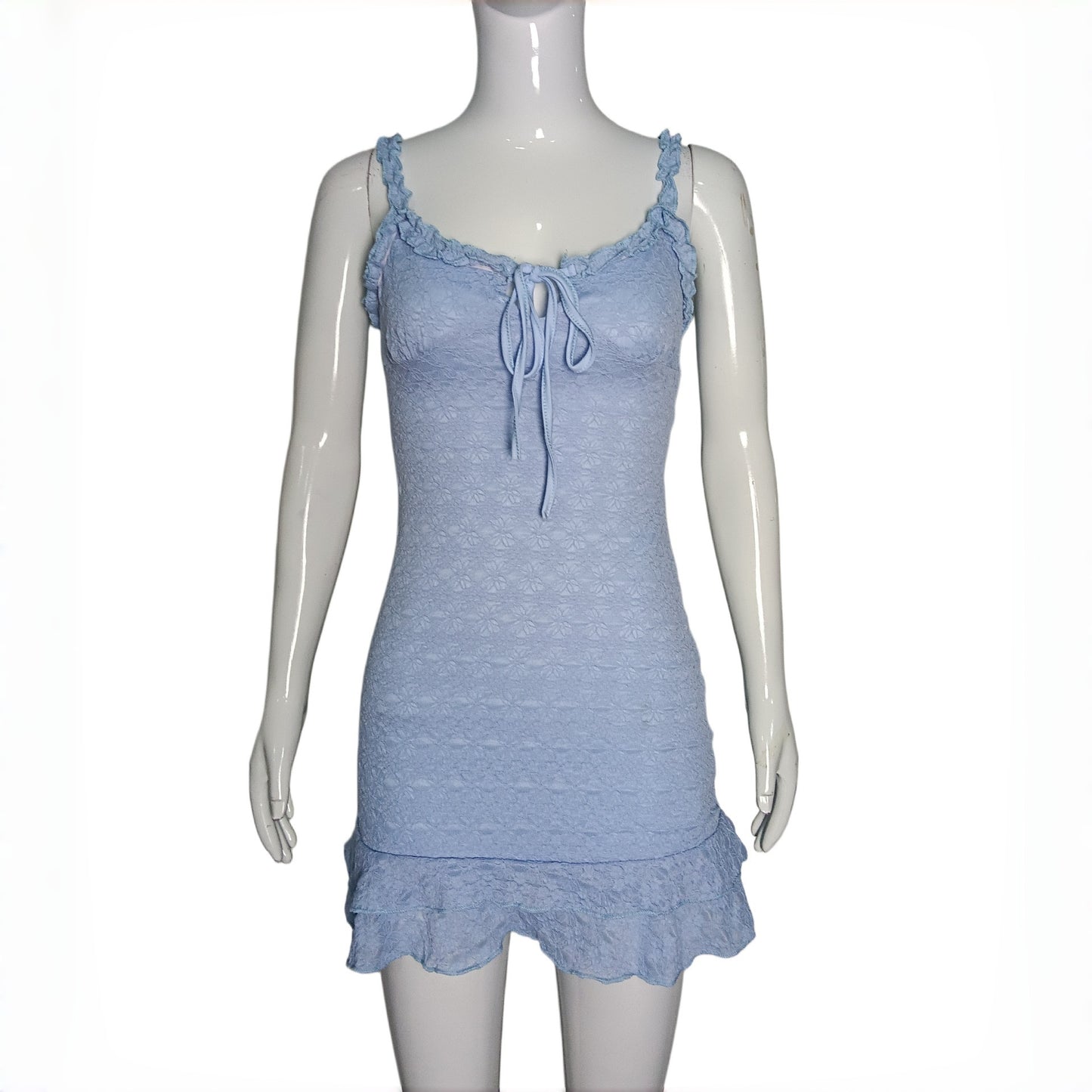 Women's Ruffle Trim Bodycon Mini Dress