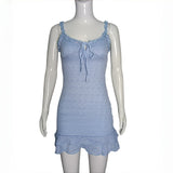 Women's Ruffle Trim Bodycon Mini Dress