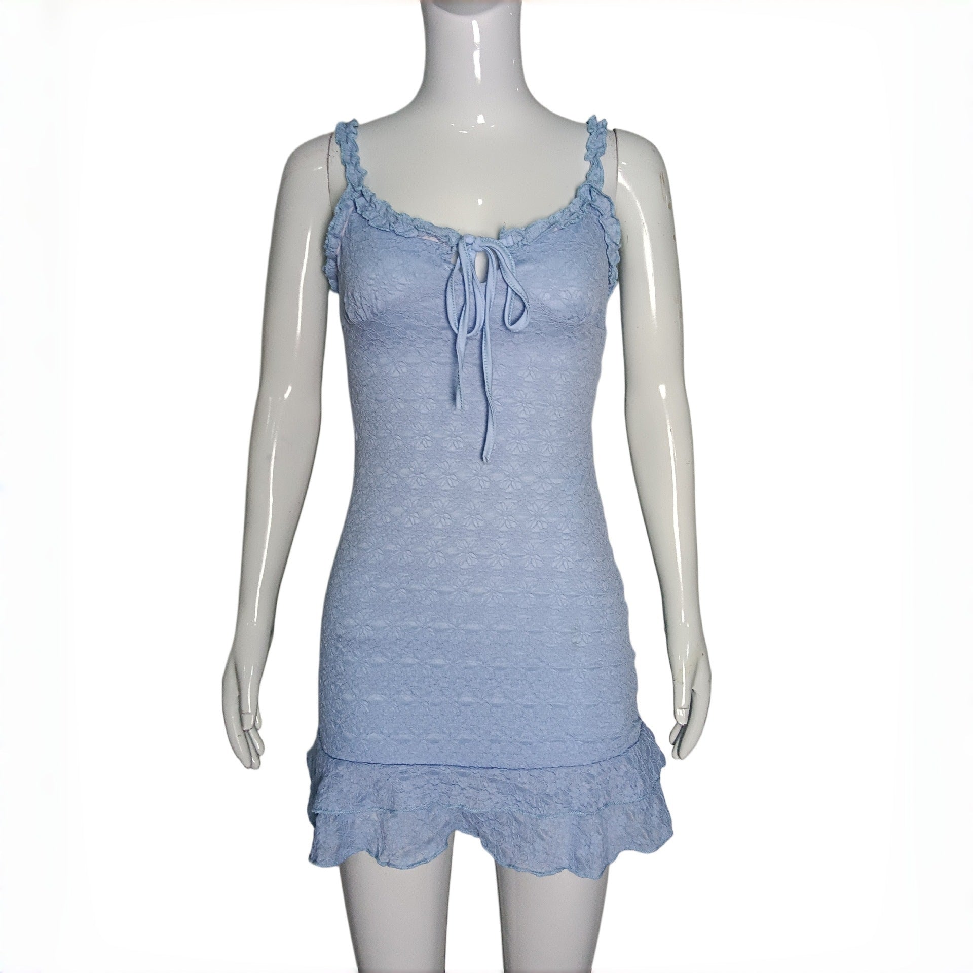 Women's Ruffle Trim Bodycon Mini Dress
