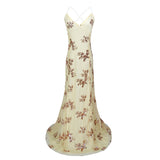 Women's V-Neck Sequin Mermaid Evening Maxi Dress