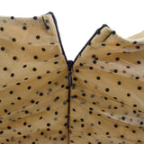 Women's Polka Dot Mesh Long Sleeve Midi Dress