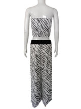 Women's Zebra Print Tube Top & Wide Leg Pants Set