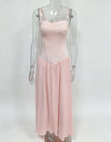 Women's Sweetheart Neck Chiffon Maxi Dress