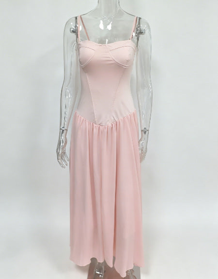Women's Sweetheart Neck Chiffon Maxi Dress