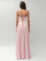 Women's Sweetheart Neck Chiffon Maxi Dress