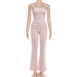 Women's Ribbed Crop Tank Top & Shorts Two-Piece Set