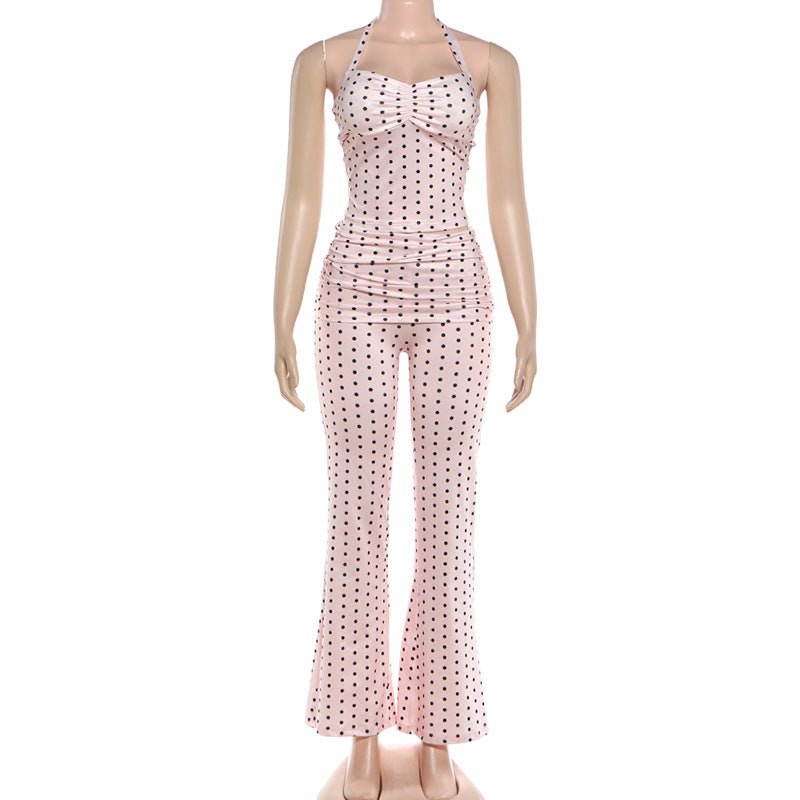 Women's Ribbed Crop Tank Top & Shorts Two-Piece Set