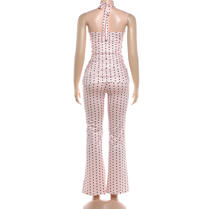 Women's Ribbed Crop Tank Top & Shorts Two-Piece Set