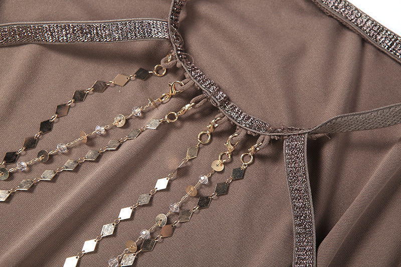 Women's Rhinestone Halter Mini Dress