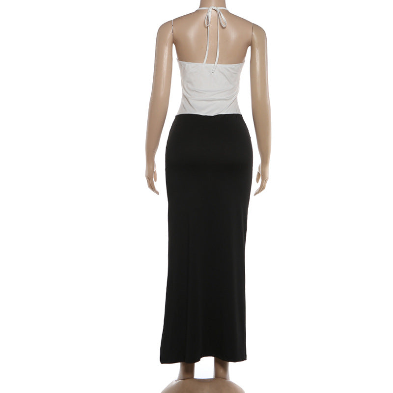 Women's Cutout Halter Slit Maxi Dress