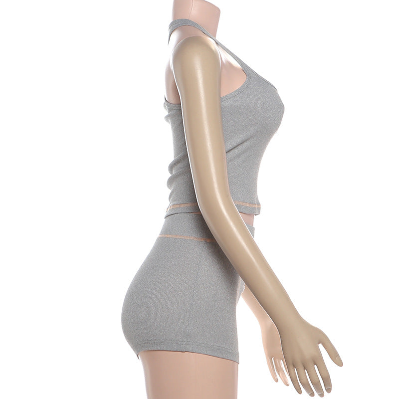 Women's Ribbed Halter Lounge Set