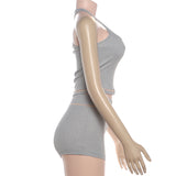 Women's Ribbed Halter Lounge Set