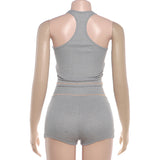 Women's Ribbed Halter Lounge Set