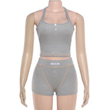 Women's Ribbed Halter Lounge Set