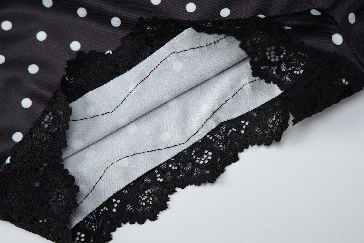 Women's Polka Dot Lace Cami Pajama Set
