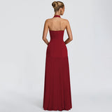 Women's Halter Neck Maxi Evening Dress