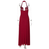 Women's Halter Neck Maxi Evening Dress