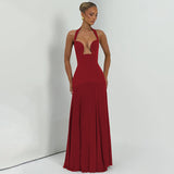 Women's Halter Neck Maxi Evening Dress